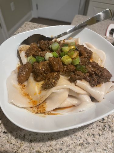 Customer photo review of [N3] Mt. Qi Pork Hand-Ripped Noodles Meal Kit (4 Servings)