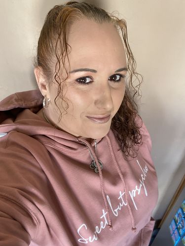 Customer photo review of Sweet But Psycho Hoodie (MRK X)