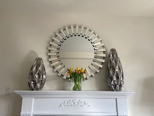 Customer photo review of Modern Silver Ceramic Vase
