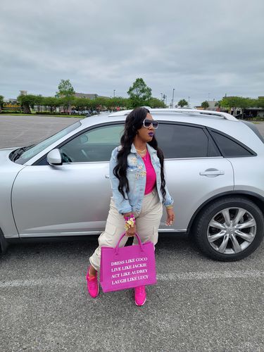Customer photo review of Dress Like Coco Tote Bag (Magenta)