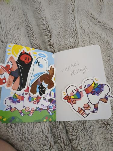 Customer photo review of Pride Parade Ghost Stickers!