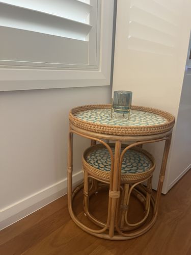 Customer photo review of Bloom Rattan Coffee/Side Table, Bedside Table Set