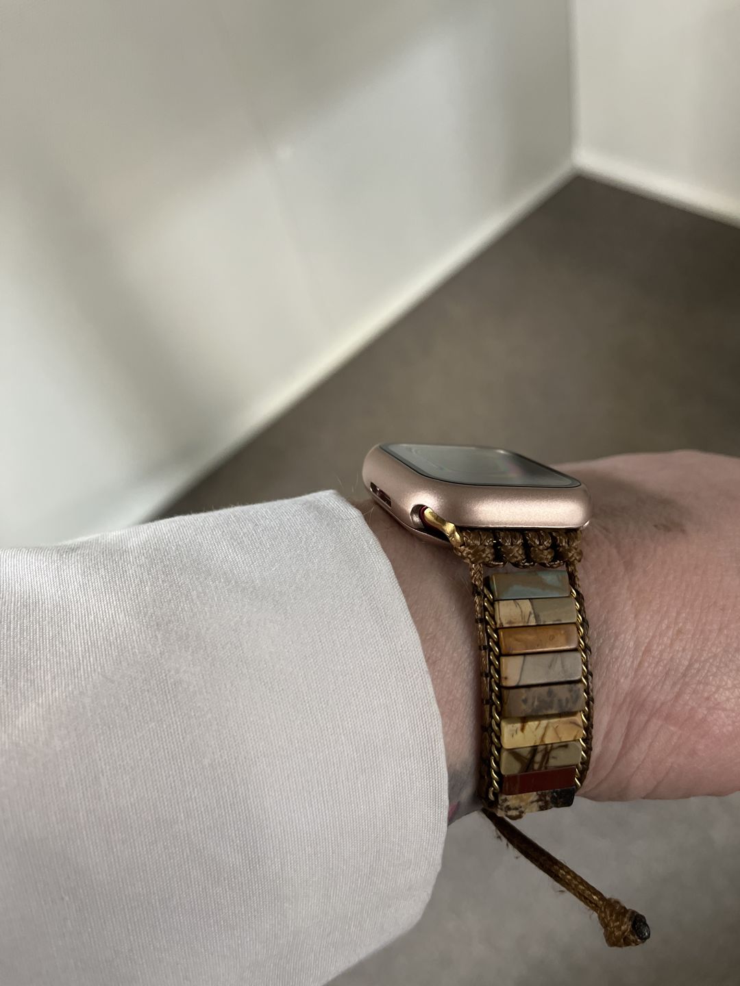 Customer photo review of Delicate Picasso Jasper Apple Watch Strap