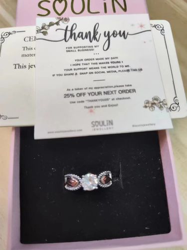 Customer photo review of ELEGANT CIRCLE WINGS RING-I'LL HOLD YOU IN MY HEART UNTIL I CAN HOLD YOU IN HEAVEN