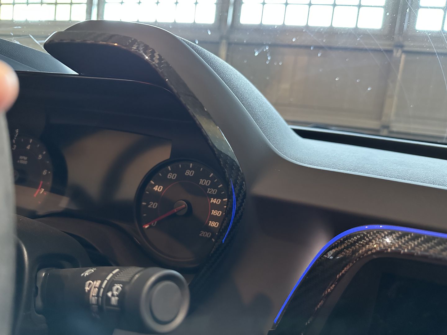 Customer photo review of Carbon Fiber Gauge Bezel Chrome Delete Cover for Chevy Camaro 2016-2023