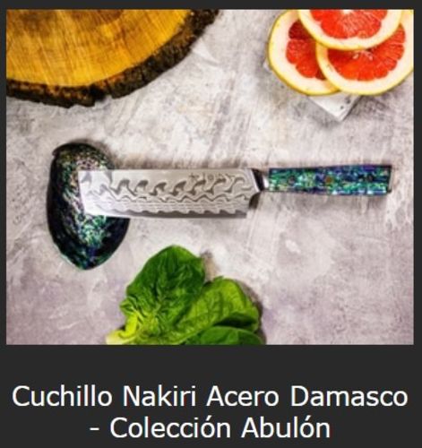 Customer photo review of Cuchillo Nakiri Acero Damasco - Colección Abulón