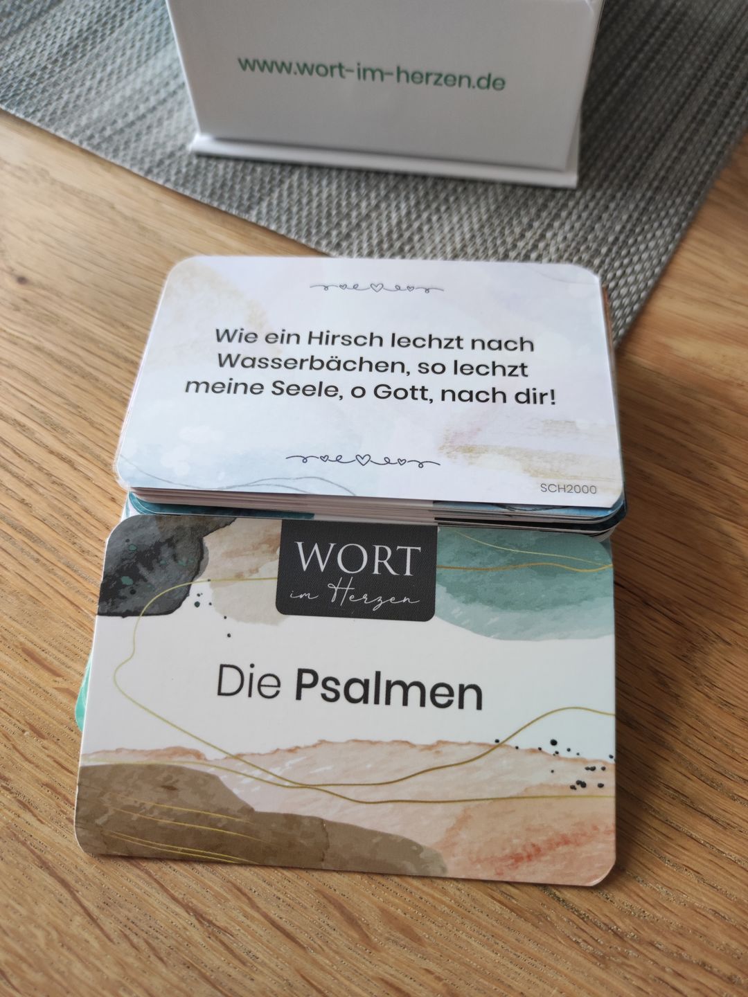 Customer photo review of Wort im Herzen · "Die Psalmen" · 48 Lernkarten · Bibelverse