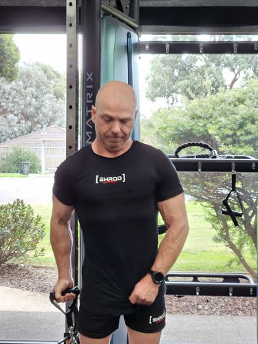 Customer photo review of Transcendence Muscle T-shirt - Black / Red