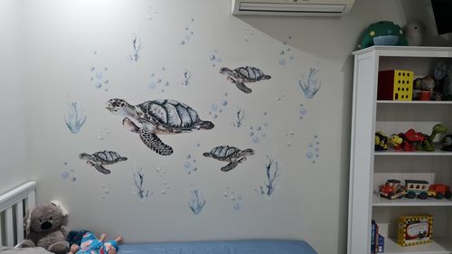 Customer photo review of Turtles and Bubbles Decal Set