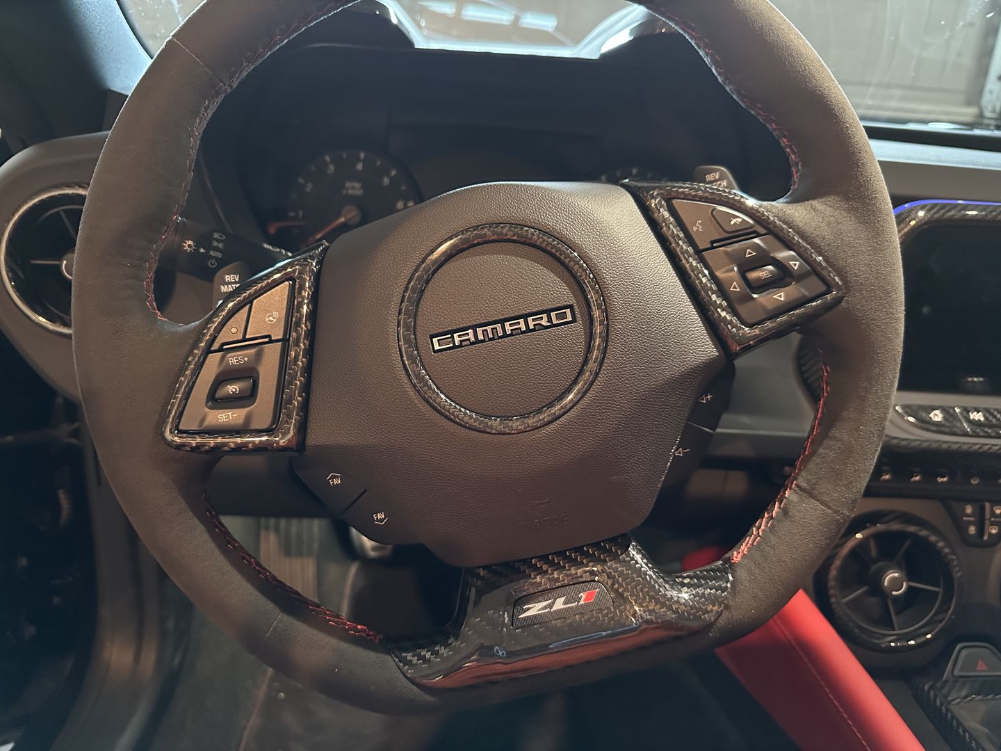 Customer photo review of Steering Wheel Full Chrome Delete Cover For 2016-2023 6th Gen Chevy Camaro