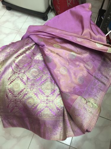 Customer photo review of Malti Purple WOVEN BANARASI BROCADE SILK SAREE