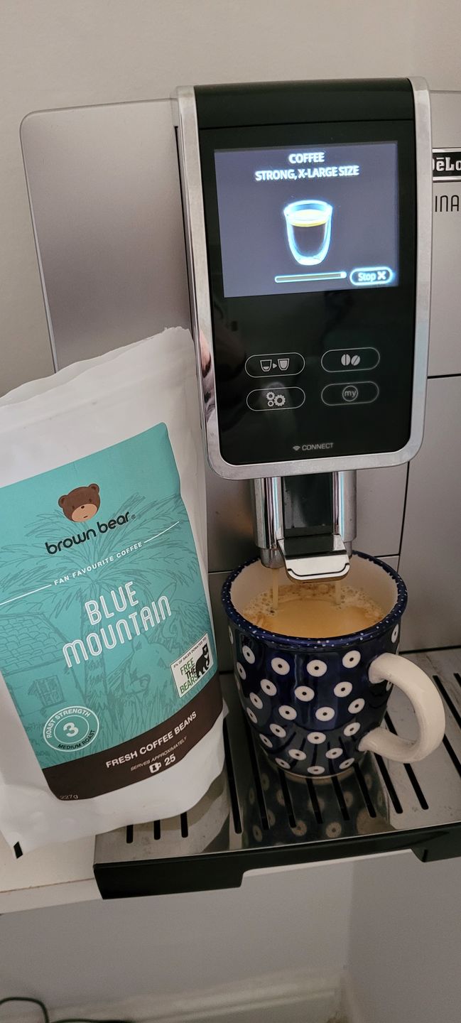 Customer photo review of Blue Mountain Coffee, Strength 3, Medium Roast