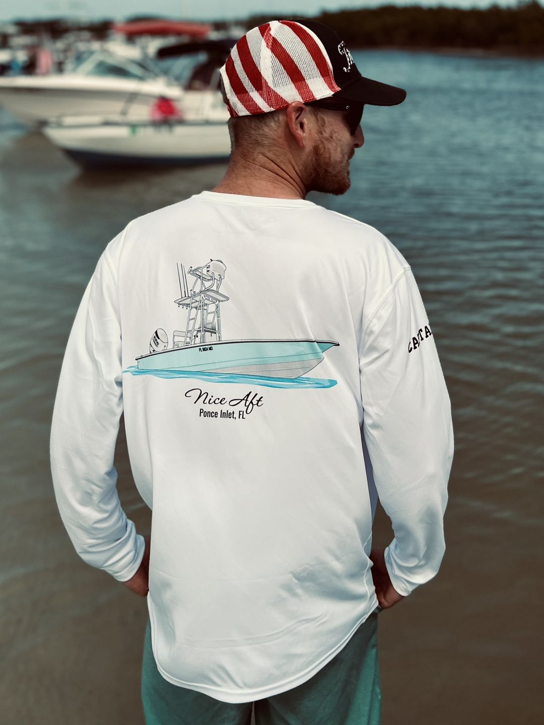 Customer photo review of Mens Captain & Crew Drifit Custom Boat Shirts - Long Sleeve