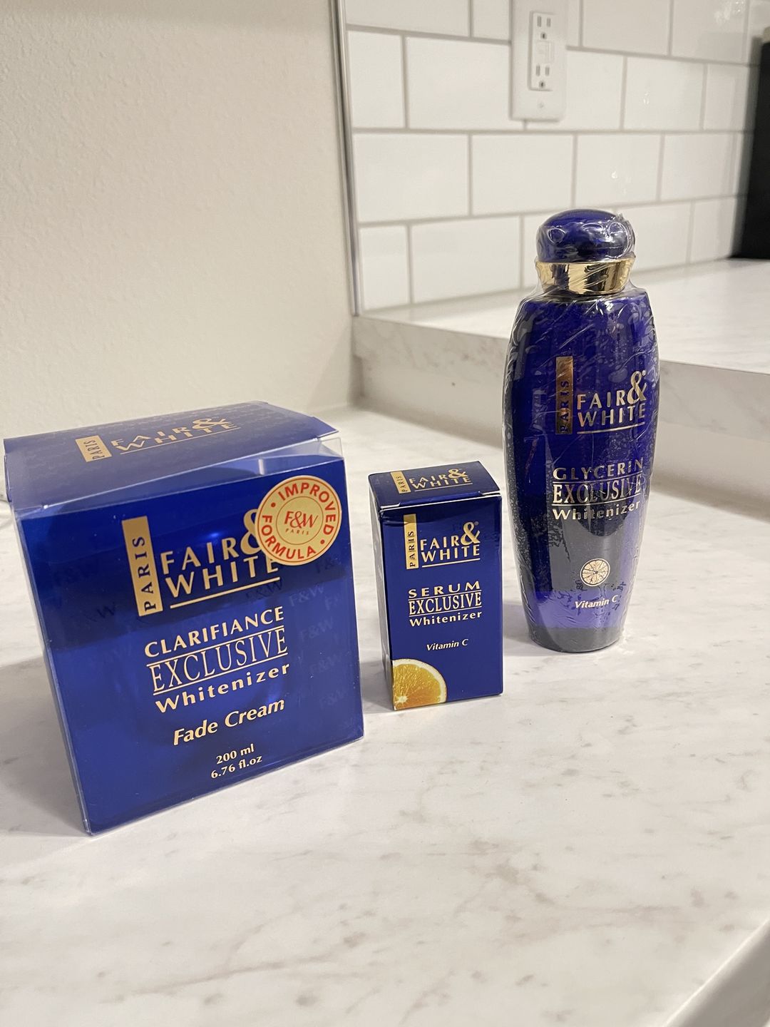 Customer photo review of Fair and White Exclusive Whitenizer Serum with Pure Vitamin "C" 30 ml / 1 fl oz