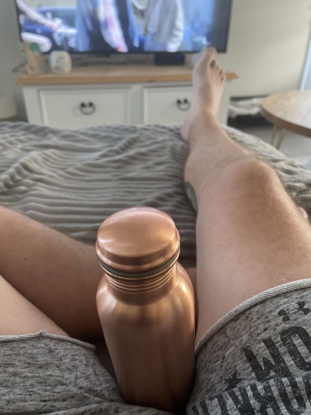 Customer photo review of Matte Copper Water Bottle