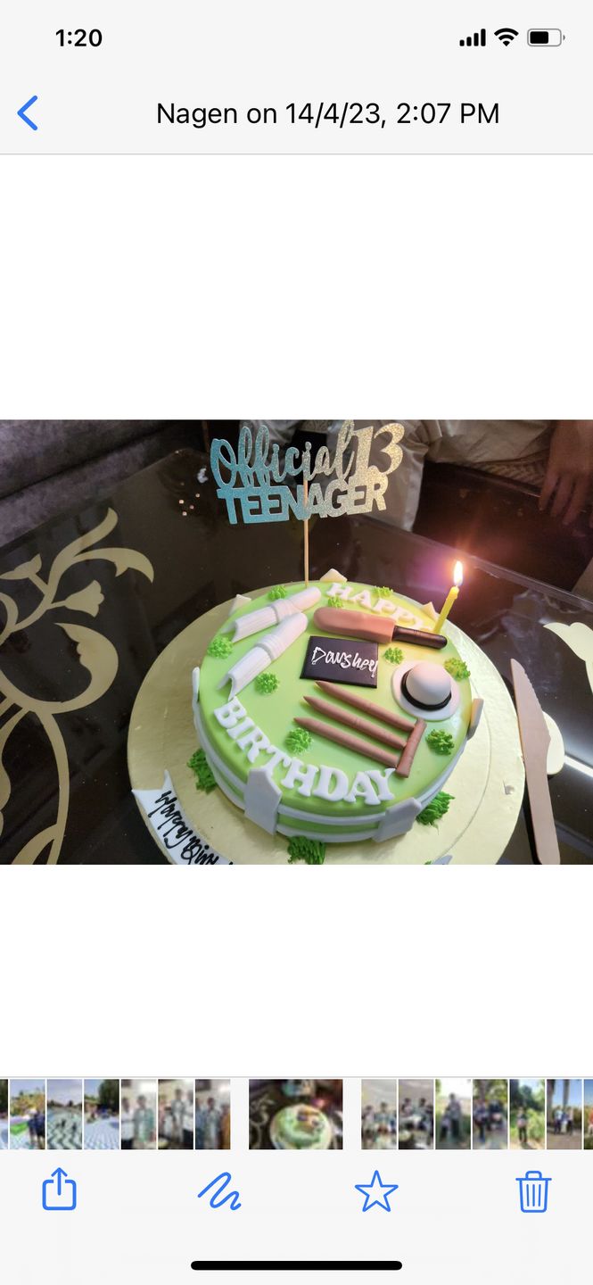 Customer photo review of Cricket Lover Cake