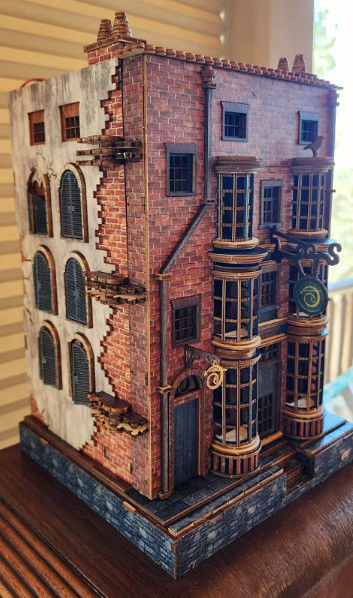 Customer photo review of Ollivanders Wand Shop Pre-Colored Book Nook | LKWood