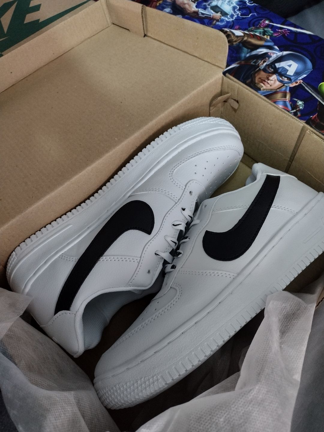 Customer photo review of Paq 6 Pares Tenis 270 Blanco Negro 25/28.5