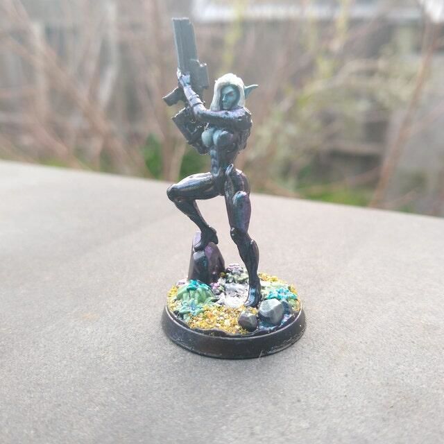 Customer photo review of Black Sorrow Female Elf Mercenary