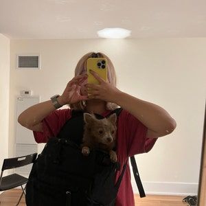 Customer photo review of Premium All-Black Pet Backpack
