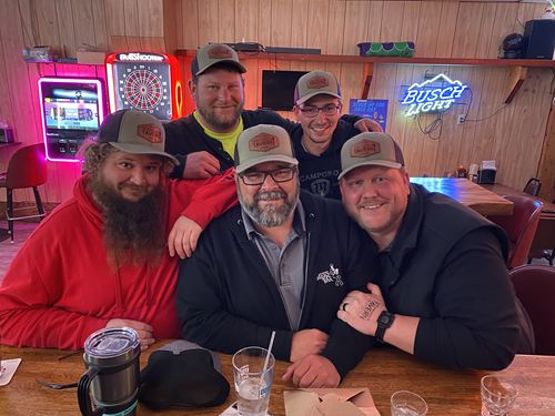 Customer photo review of Custom Leather Patch Trucker Hat - Richardson 112