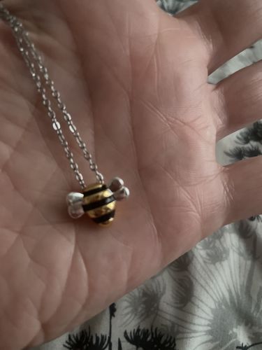 Customer photo review of Original Adopt a Bee Necklace
