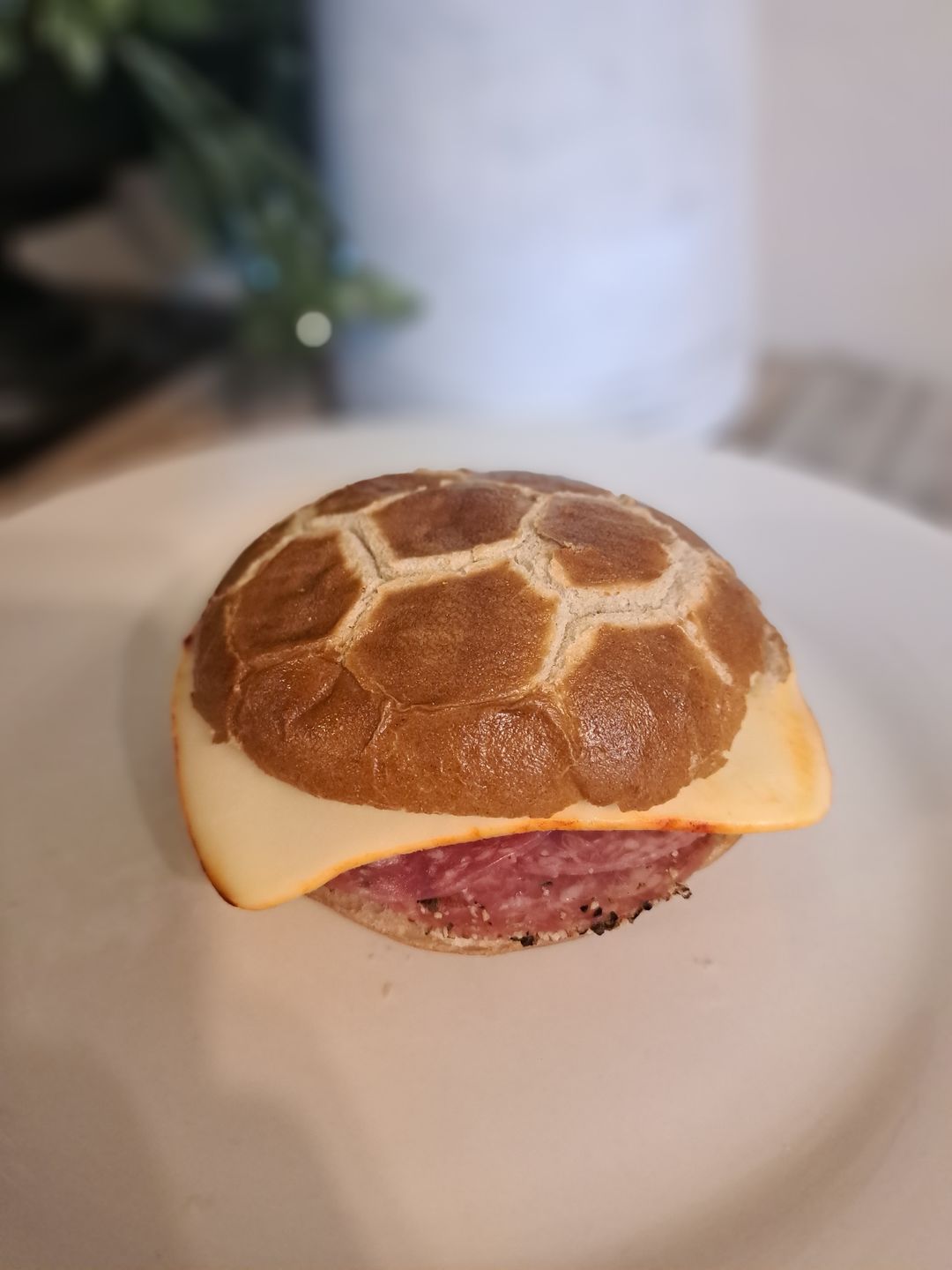 Customer photo review of Pretzel Sandwich Rolls (5 pack)