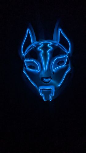 Customer photo review of Cyberpunk Kitsune Mask