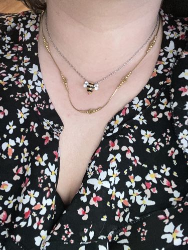 Customer photo review of Original Adopt a Bee Necklace