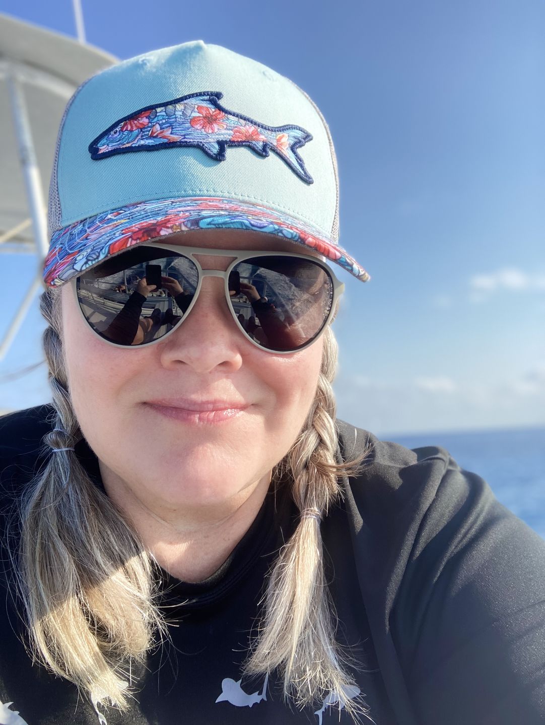 Customer photo review of Beauty and the Bonefish Trucker Hat