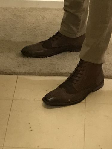 Customer photo review of Amen Brown Leather Heritage Peaky Blinders Real Leather Boots