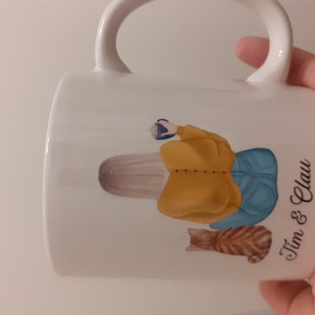 Customer photo review of Mug Personnalisé - Femme et Animaux - Chien Chat et Lapin