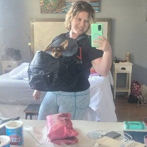 Customer photo review of Premium All-Black Pet Backpack