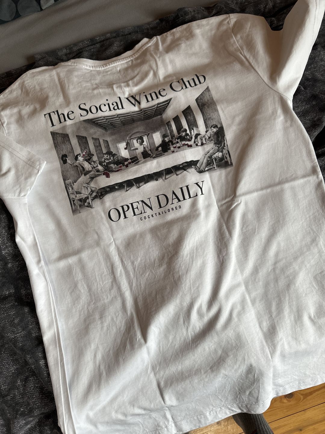 Customer photo review of The Social Wine Club. Organic T-shirt