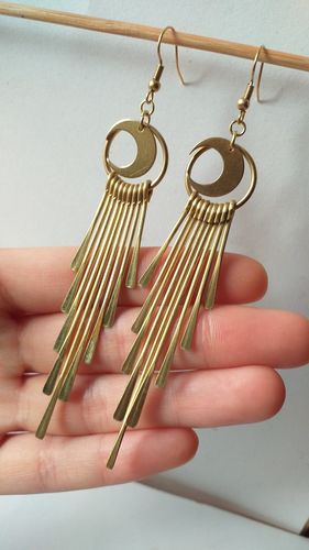 Customer photo review of Brass Moon Charms - Moon Shaped Raw Brass Pendant - Jewelry Supplies - 14x0.8mm - PP1185