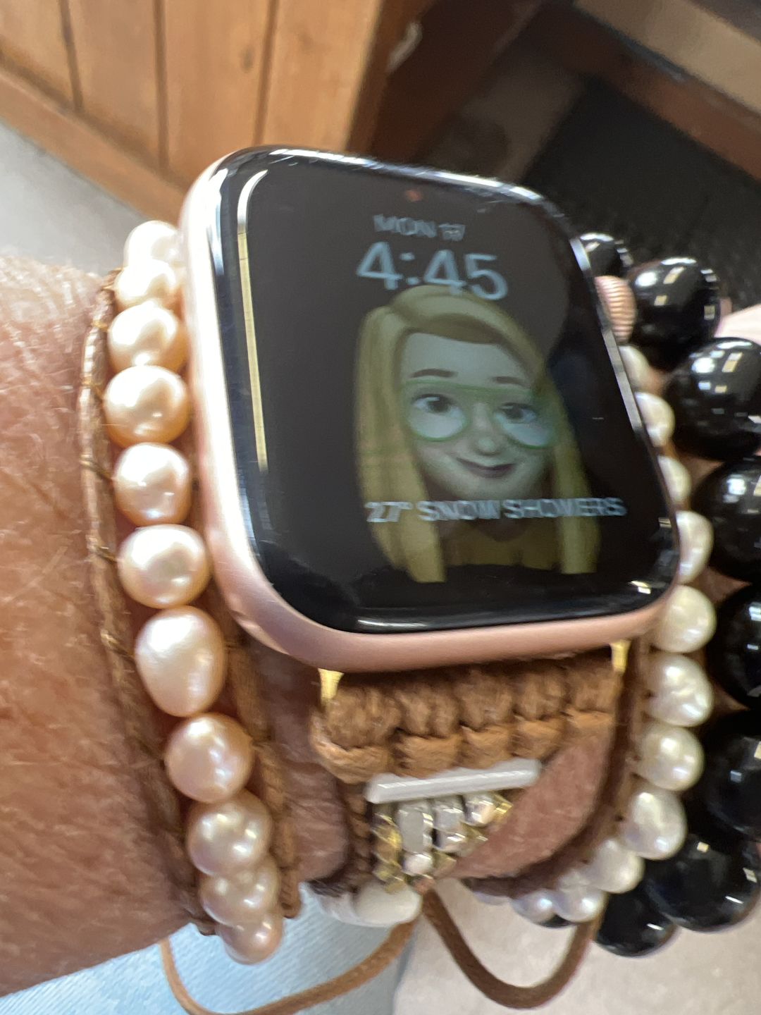 Customer photo review of Graceful Freshwater Pearl Apple Watch Strap