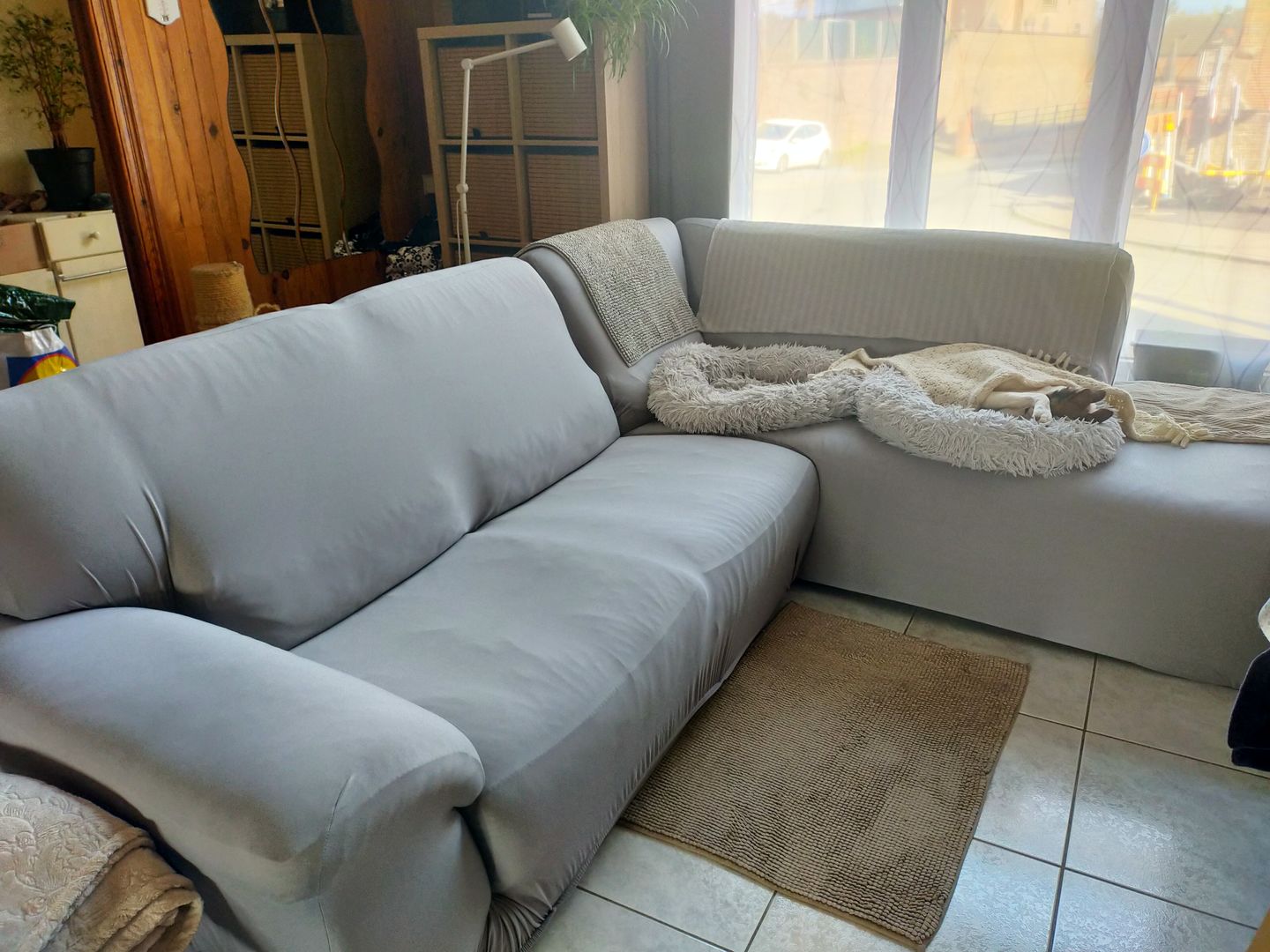 Customer photo review of Gris clair - Housses Extensibles de Fauteuil et Canapé