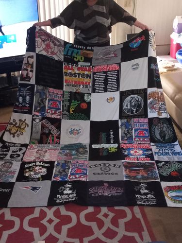 T-shirt quilt featuring new england patriots by rachelle from CA