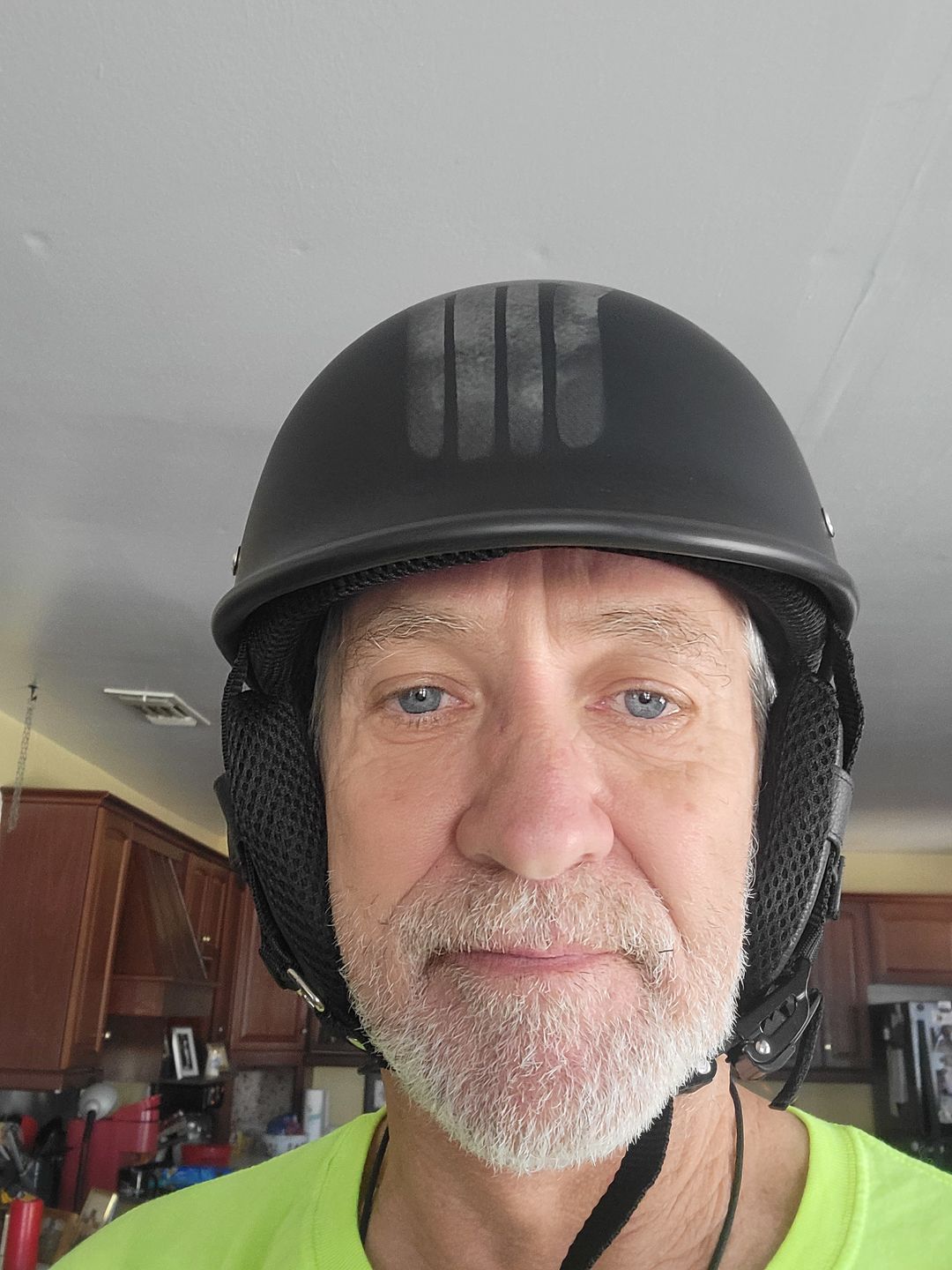 Customer photo review of Low Profile Reversible DOT Polo Helmet / Punisher