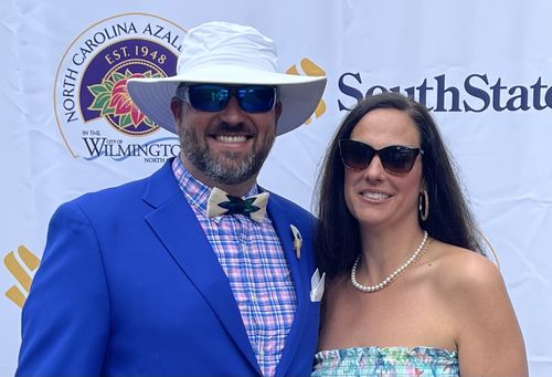 Customer photo review of All White Snow Goose Feather Bow Ties lapel Pin Set
