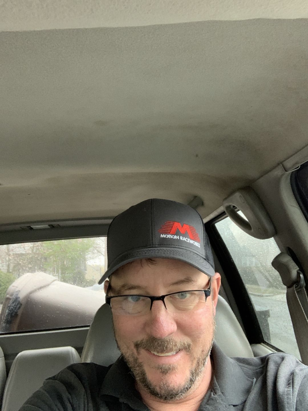 Customer photo review of Black/Grey Motion Raceworks Trucker Snapback Hat (Mesh Back) 95-106