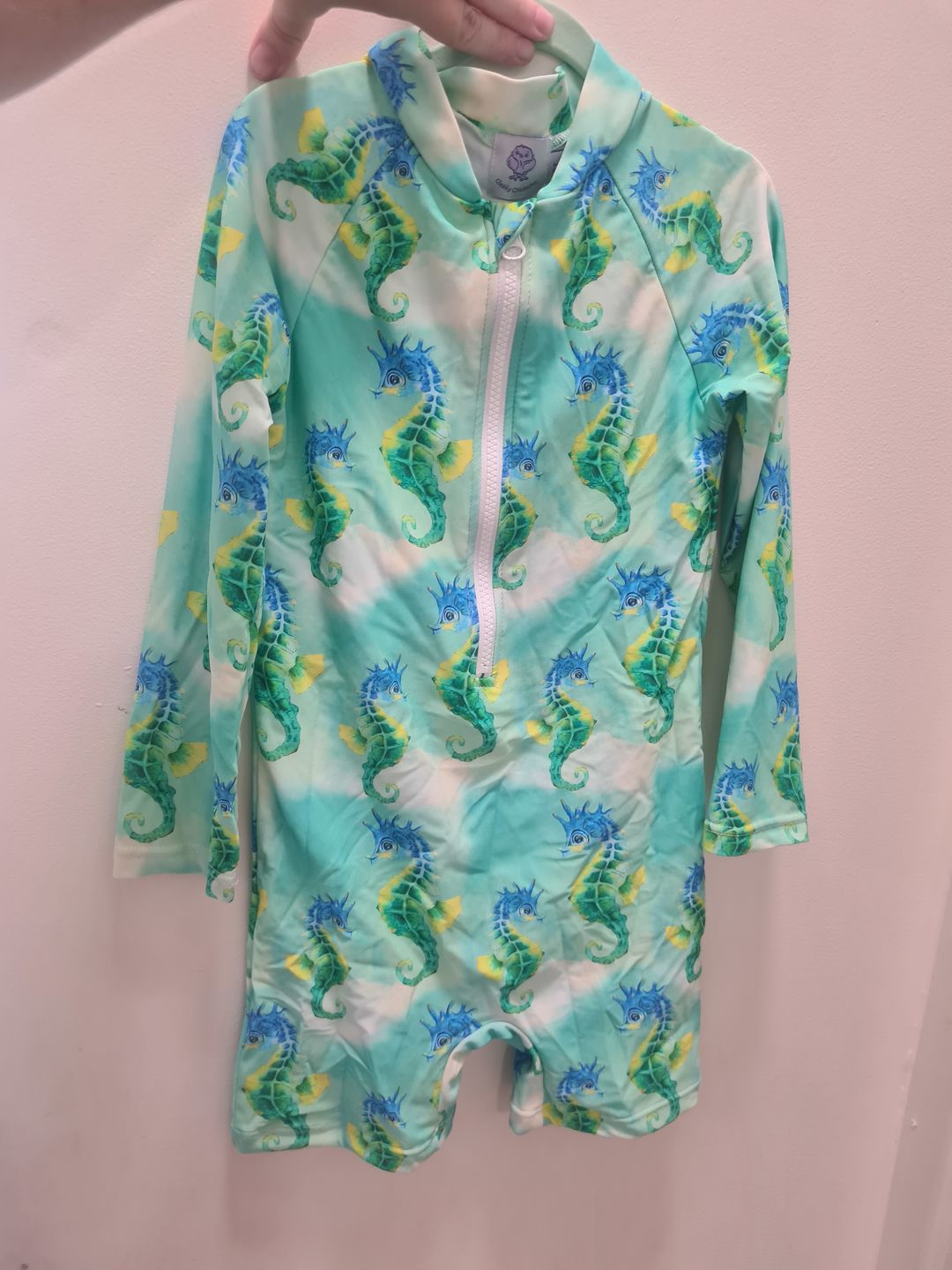 Customer photo review of Green Seahorse Unisex Long Sleeve Zip Swimmers