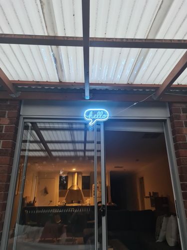 Customer photo review of Hello neon signs