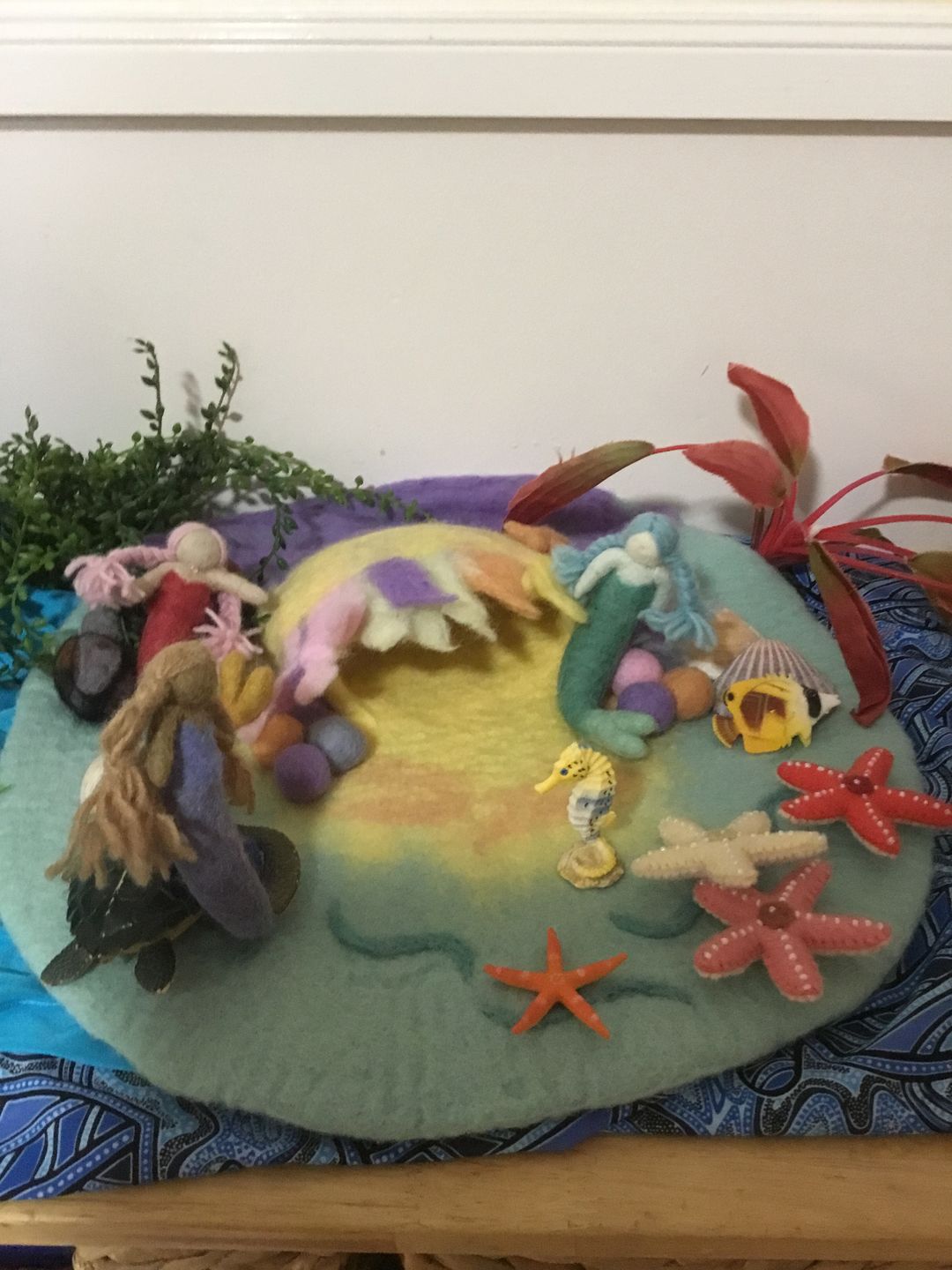 Customer photo review of Felt Waldorf Mermaid - Blue Hair