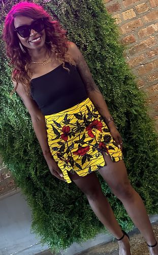 Customer photo review of African Print Muwali Mini Skirt