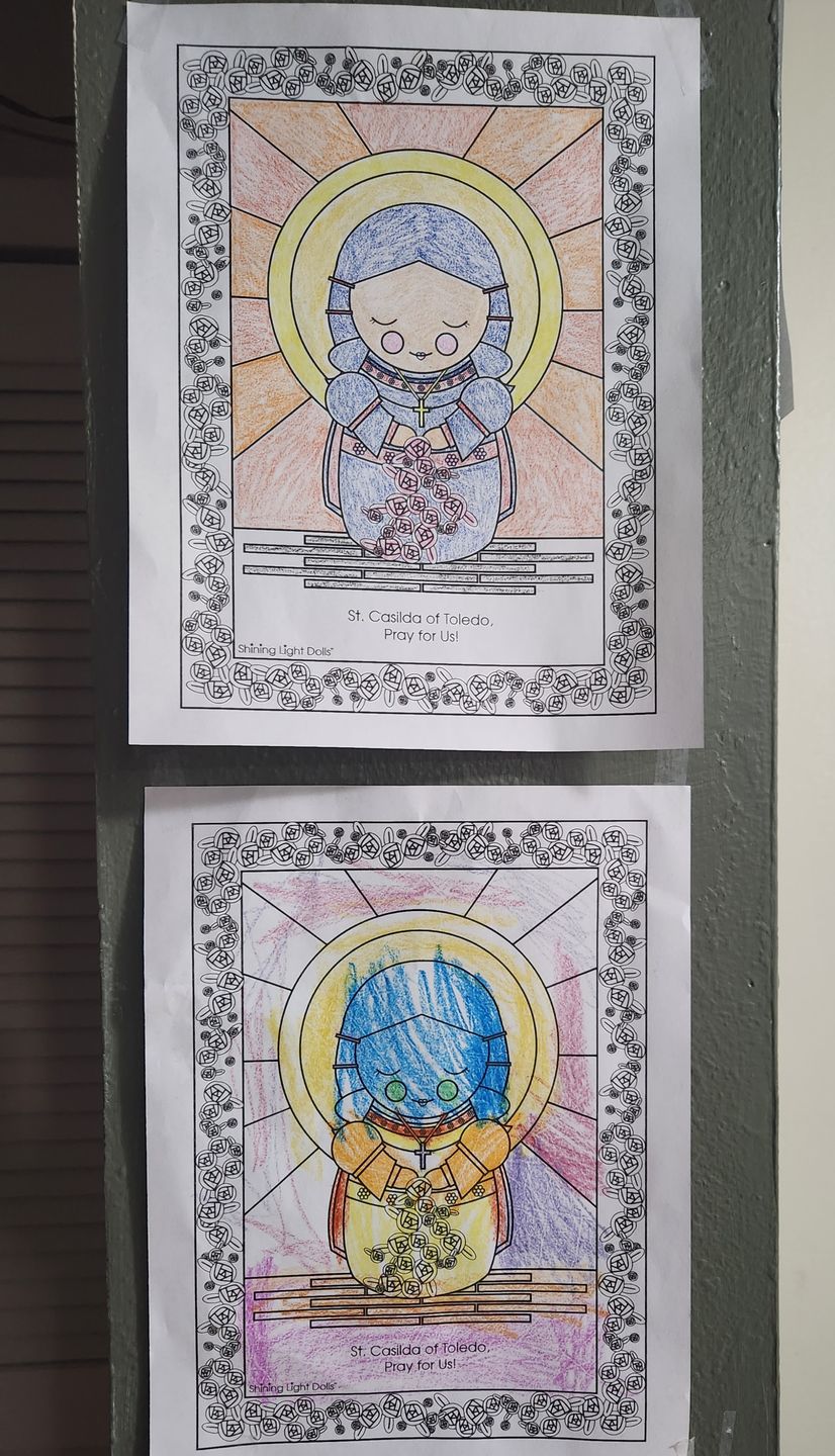 Customer photo review of April Saints Coloring Sheets - Digital Download