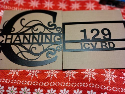 Customer photo review of Metal Split Letter Monogram | Custom Metal Monogram Signs