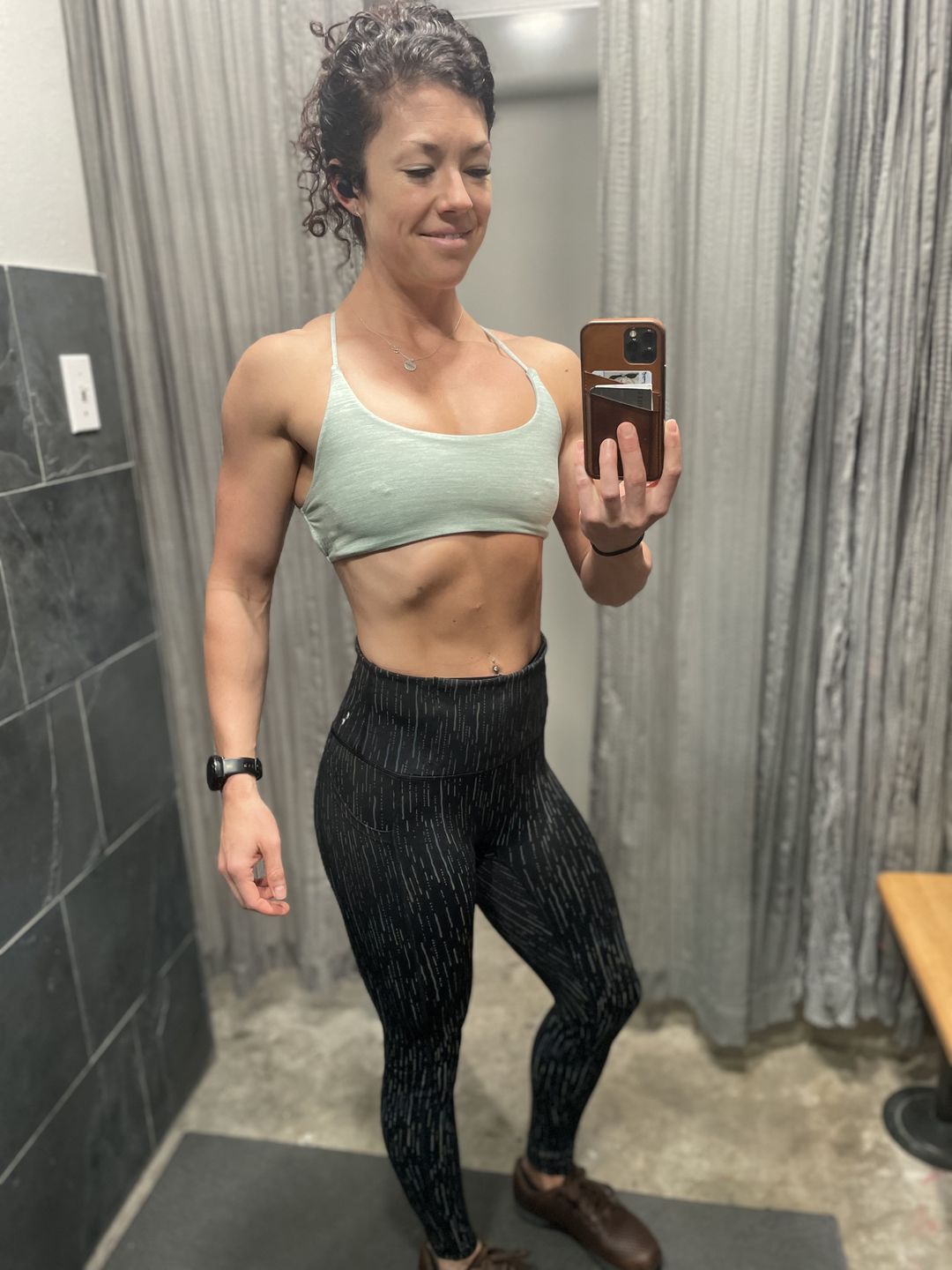 Customer photo review of Concealed Carry Leggings w/ Pockets - Holographic Rain