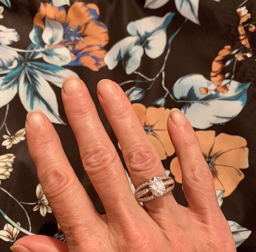 Customer photo review of Solitaire 1.8ct Oval CZ Ring in Sterling Silver