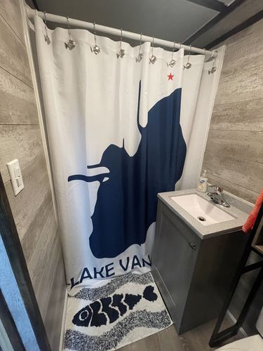 Customer photo review of Custom Lake Shower Curtain